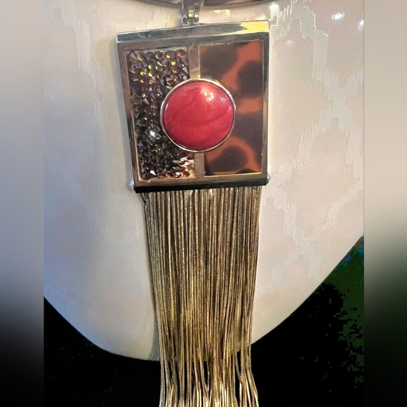 Vtg. HENRI BENDEL Stunning Pendant Choker Becklace Runway Estate - Picture 12 of 13